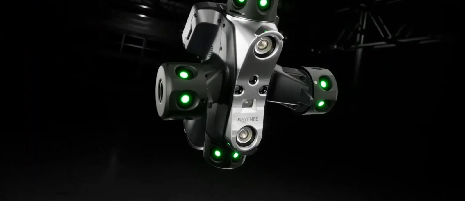 The WM-6000 laser-scanning probe with its tracking markers