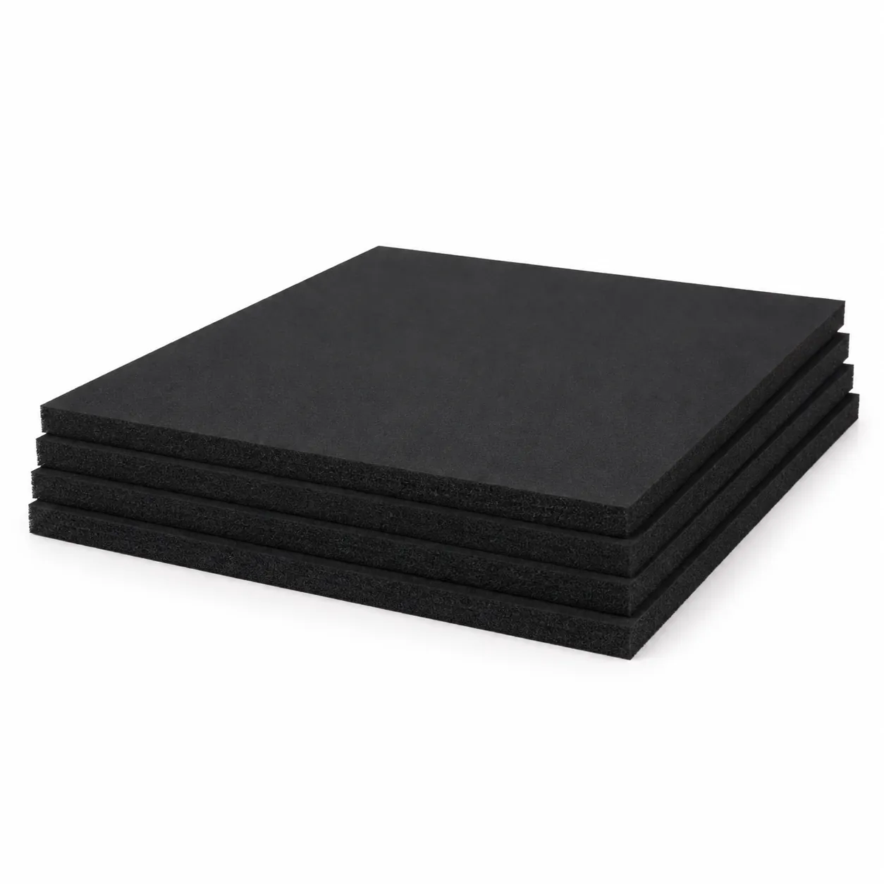 Stack of solid black EVA foam sheets