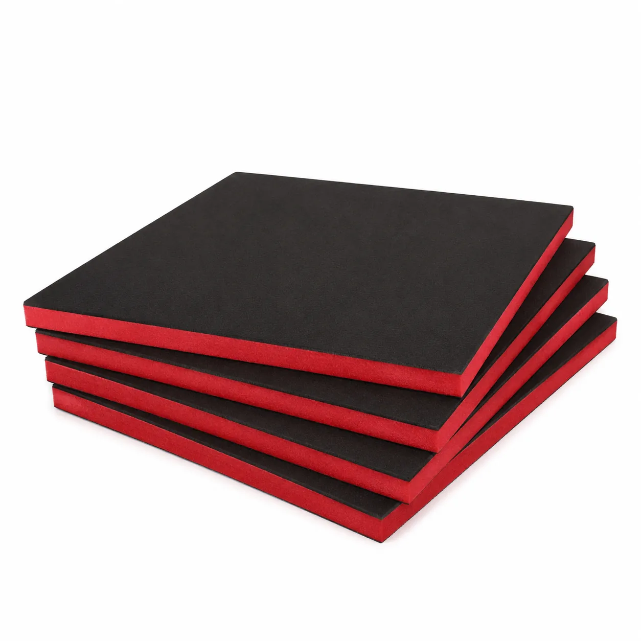 Stack of black and red two-tone EVA foam sheets