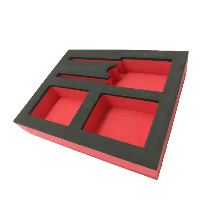 Black and red EVA foam tray with pockets