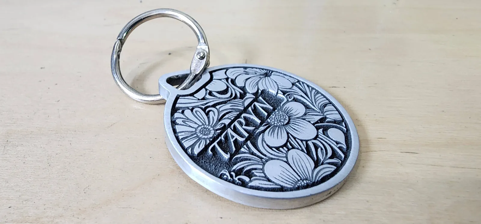 Deep laser engraved stainless steel tag