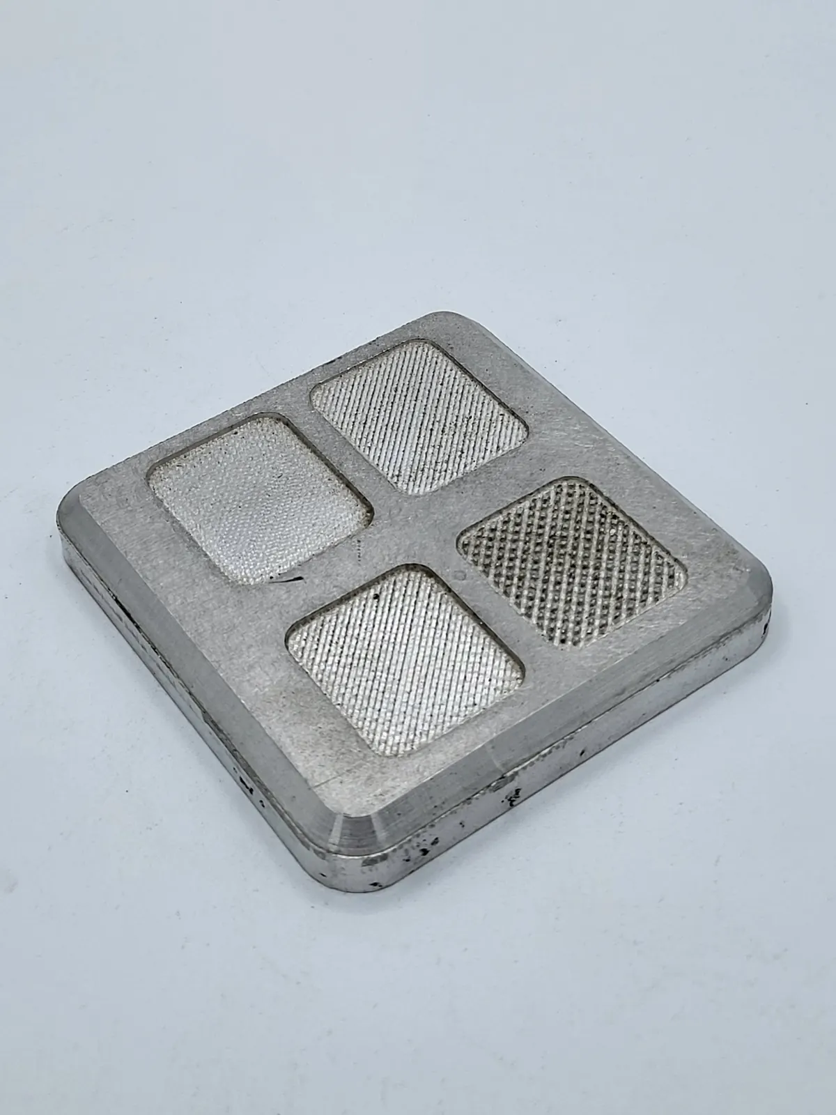 Machined texture samples, machining work by Spark Fabrication in Richmond, BC