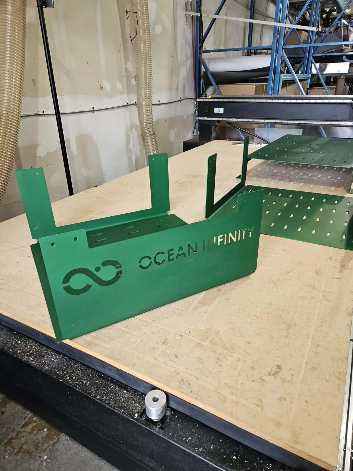 Powder-coated sheet metal tray, fabrication work by Spark Fabrication in Richmond, BC