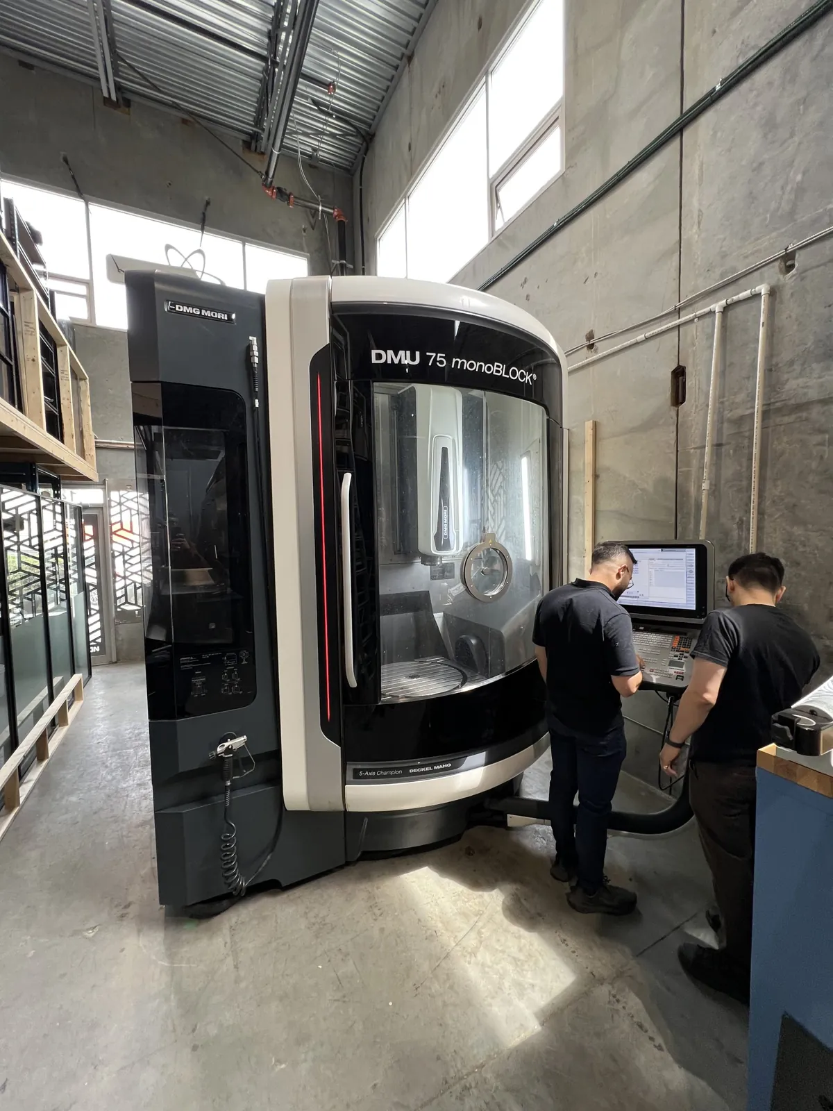 DMG MORI DMU 75 monoBLOCK 5-axis CNC machining centre at Spark Fabrication in Richmond, BC