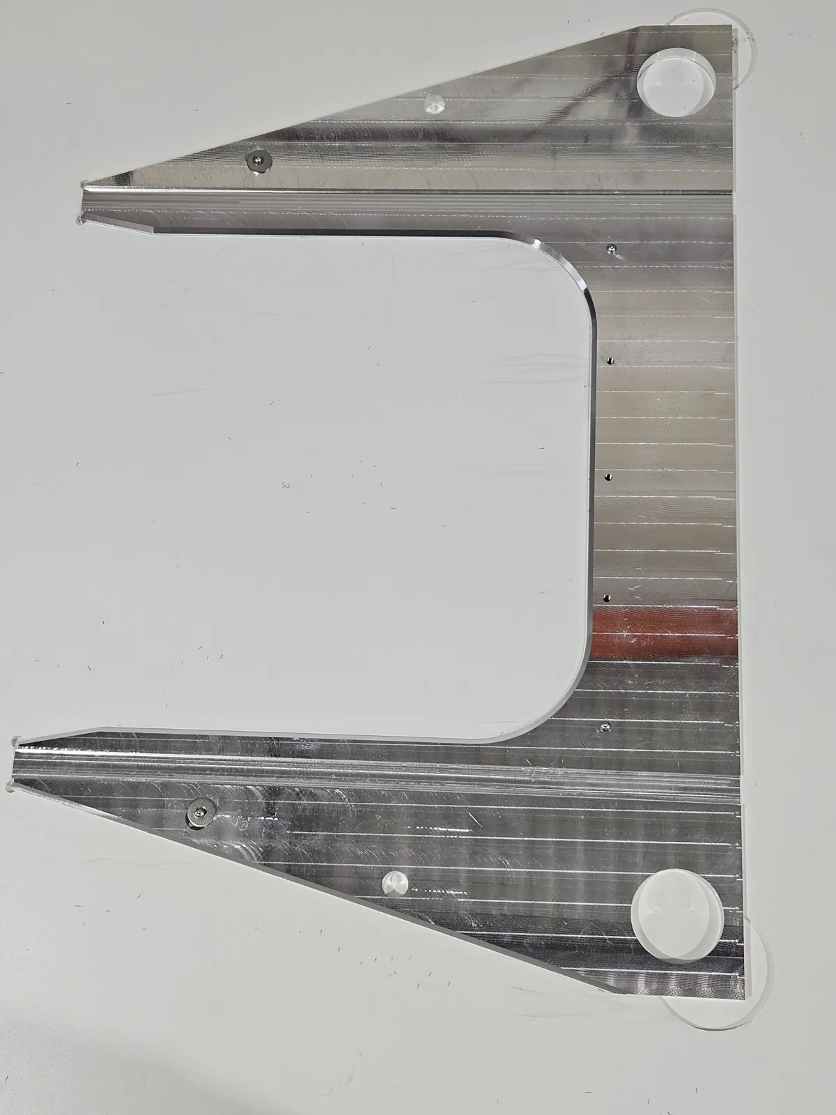Machined aluminum plate with a large cut-out